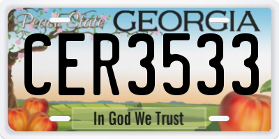 GA license plate CER3533