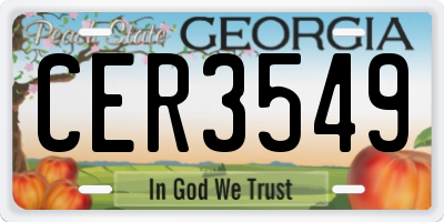 GA license plate CER3549
