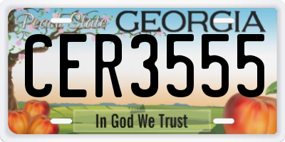 GA license plate CER3555