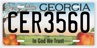 GA license plate CER3560