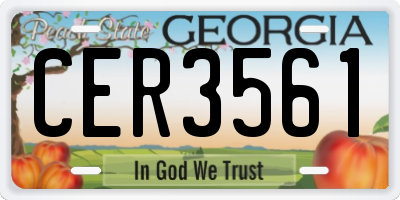 GA license plate CER3561