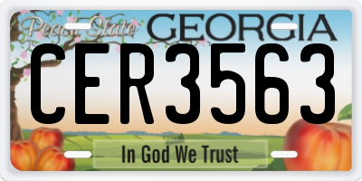 GA license plate CER3563