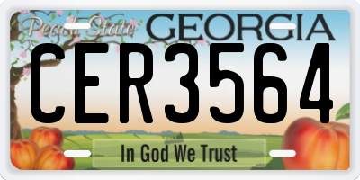GA license plate CER3564