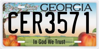 GA license plate CER3571