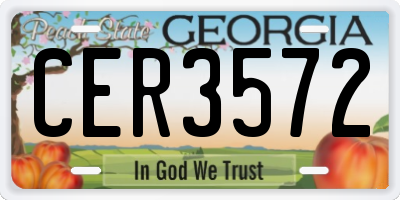 GA license plate CER3572