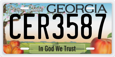 GA license plate CER3587