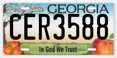 GA license plate CER3588