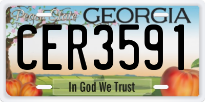GA license plate CER3591
