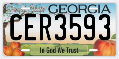 GA license plate CER3593