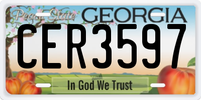 GA license plate CER3597