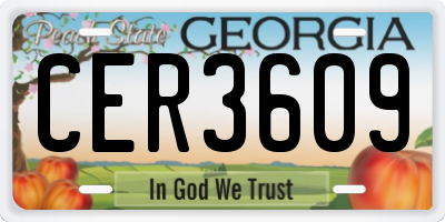 GA license plate CER3609