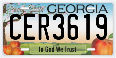 GA license plate CER3619