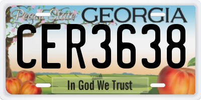 GA license plate CER3638
