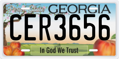 GA license plate CER3656