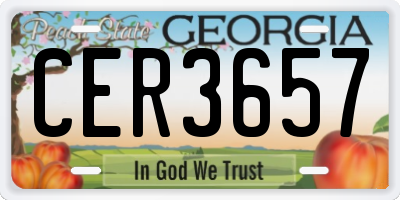 GA license plate CER3657