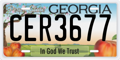 GA license plate CER3677