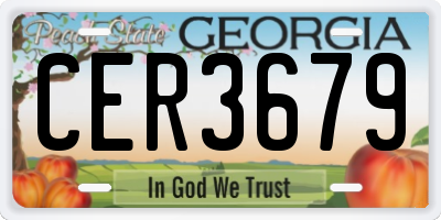 GA license plate CER3679