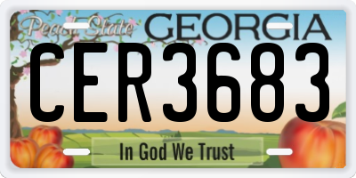 GA license plate CER3683