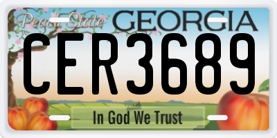 GA license plate CER3689