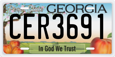 GA license plate CER3691