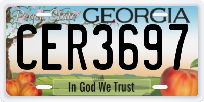 GA license plate CER3697
