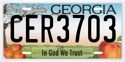GA license plate CER3703