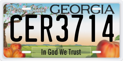 GA license plate CER3714