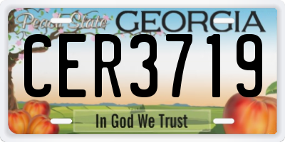 GA license plate CER3719