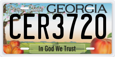 GA license plate CER3720
