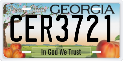 GA license plate CER3721