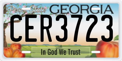 GA license plate CER3723