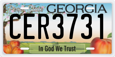 GA license plate CER3731