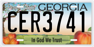 GA license plate CER3741