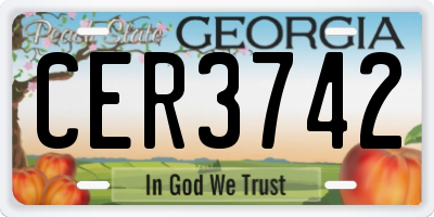 GA license plate CER3742