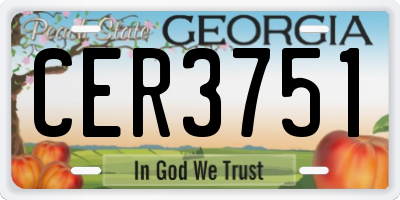GA license plate CER3751