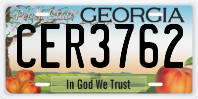GA license plate CER3762