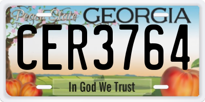 GA license plate CER3764