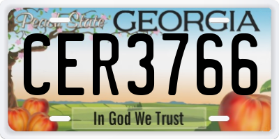 GA license plate CER3766