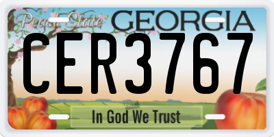 GA license plate CER3767