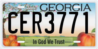 GA license plate CER3771
