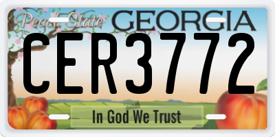 GA license plate CER3772