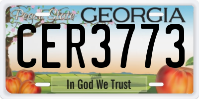 GA license plate CER3773