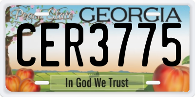 GA license plate CER3775