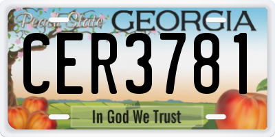 GA license plate CER3781