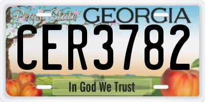 GA license plate CER3782