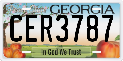GA license plate CER3787