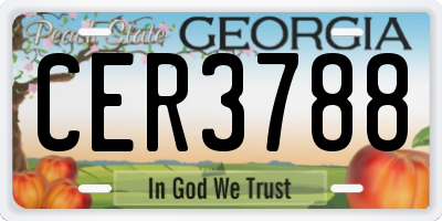 GA license plate CER3788