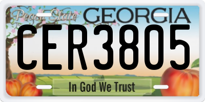 GA license plate CER3805