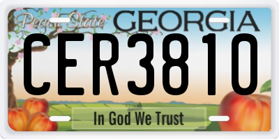GA license plate CER3810