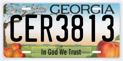 GA license plate CER3813